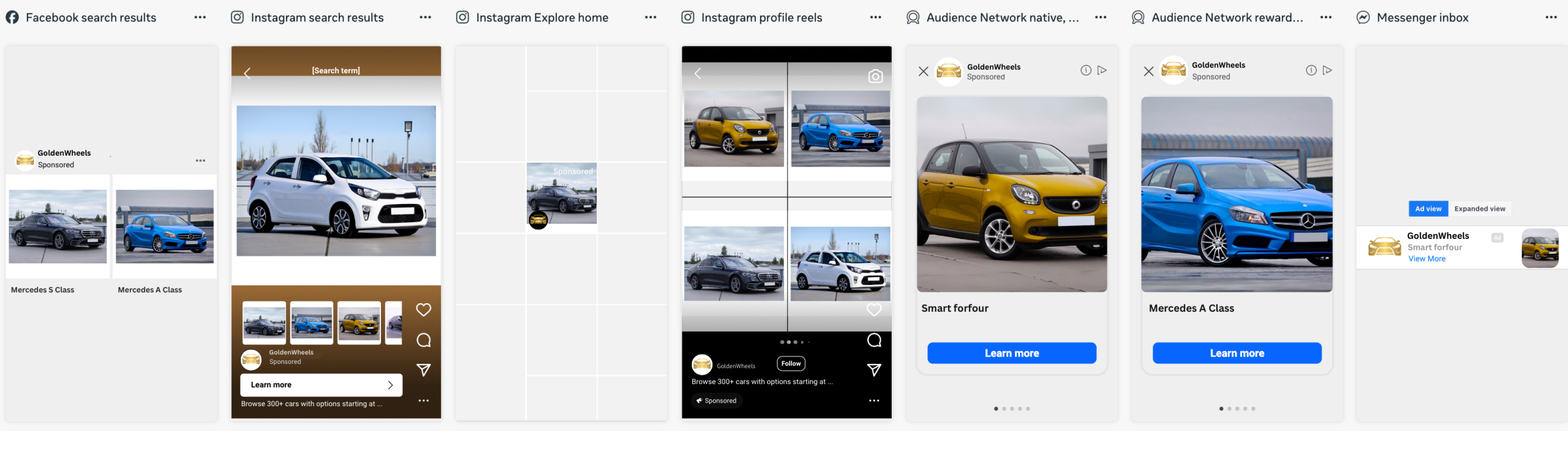 Meta stock feed ad grid