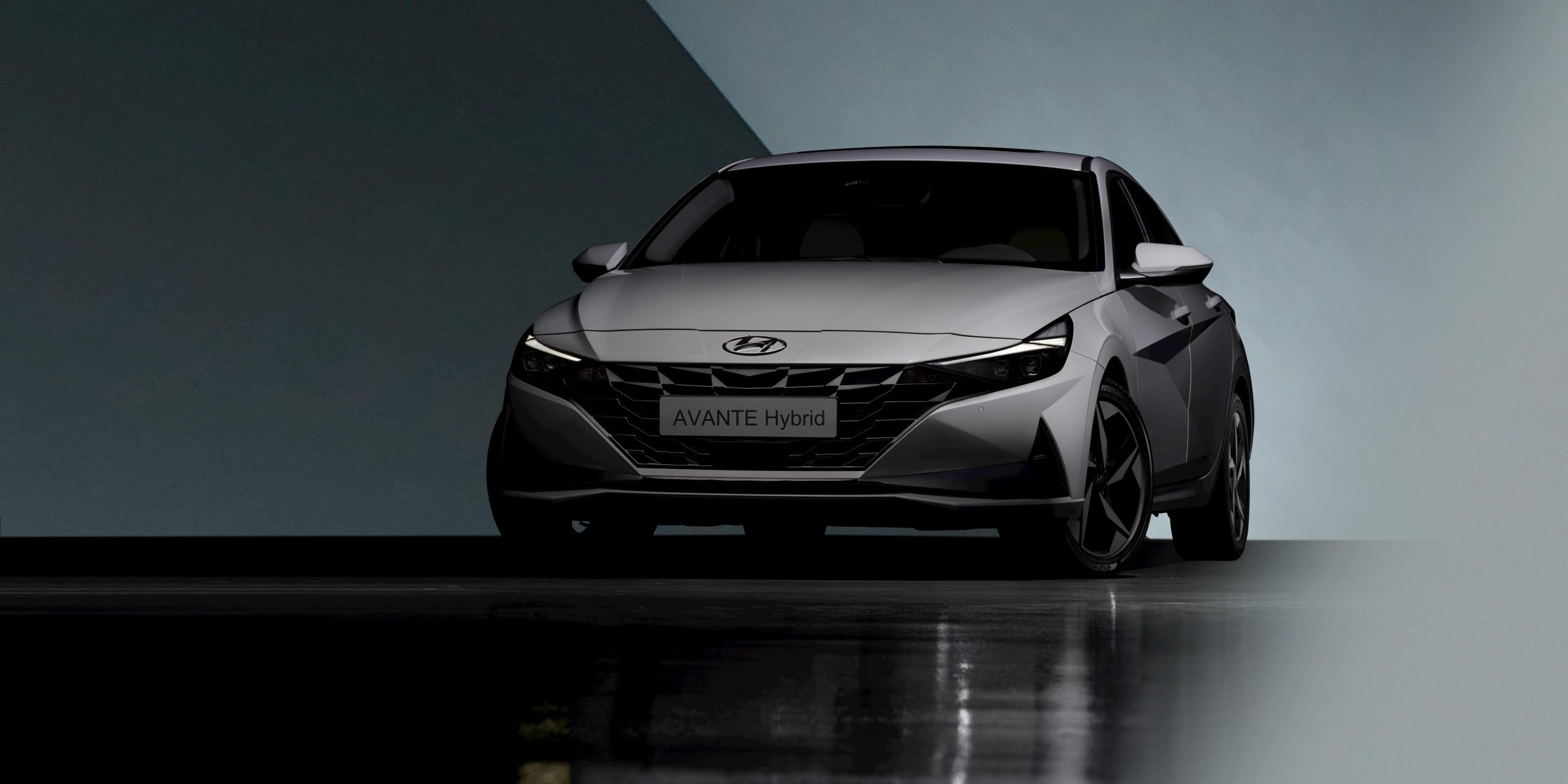 Hyunday hybrid Car in grey colour